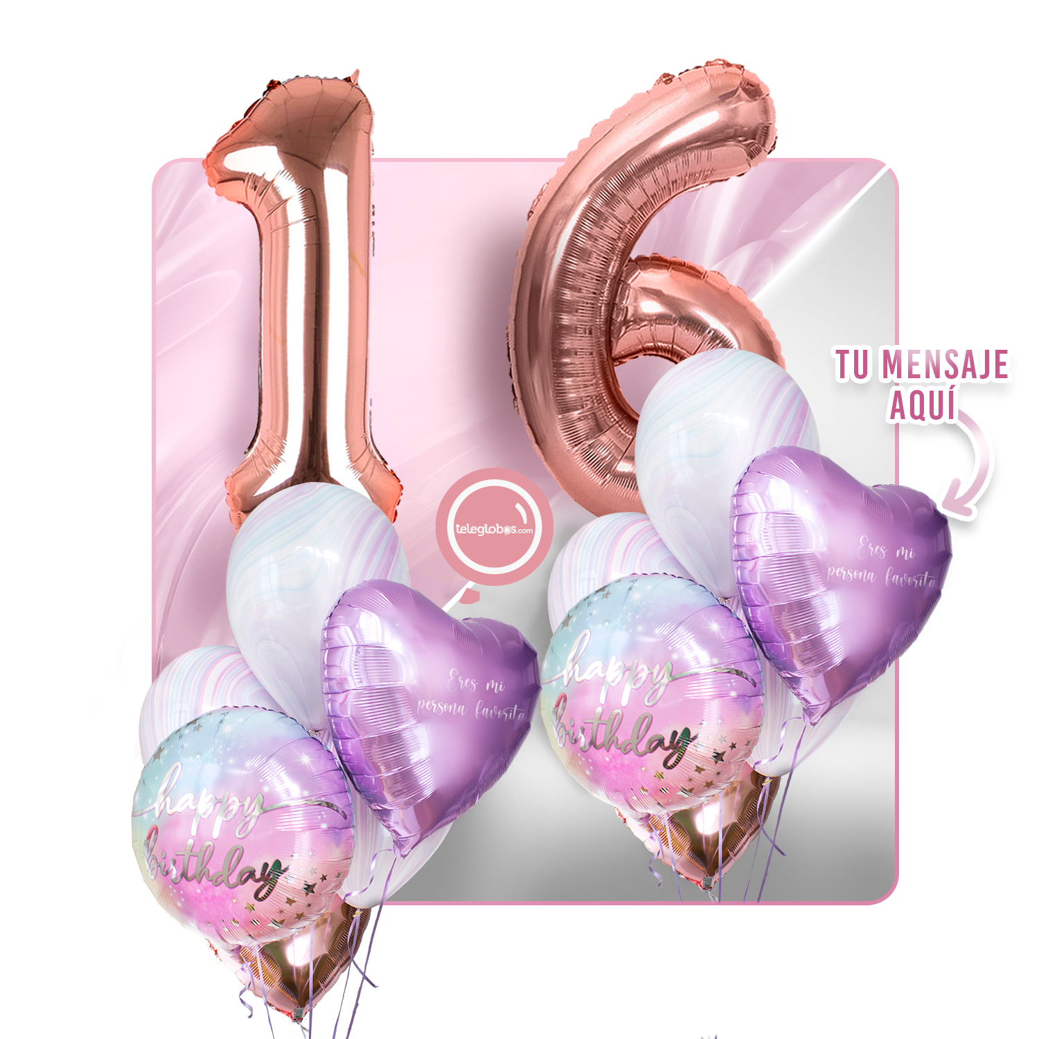 Kit Celebra -Rainbow Day- con Globos de Helio