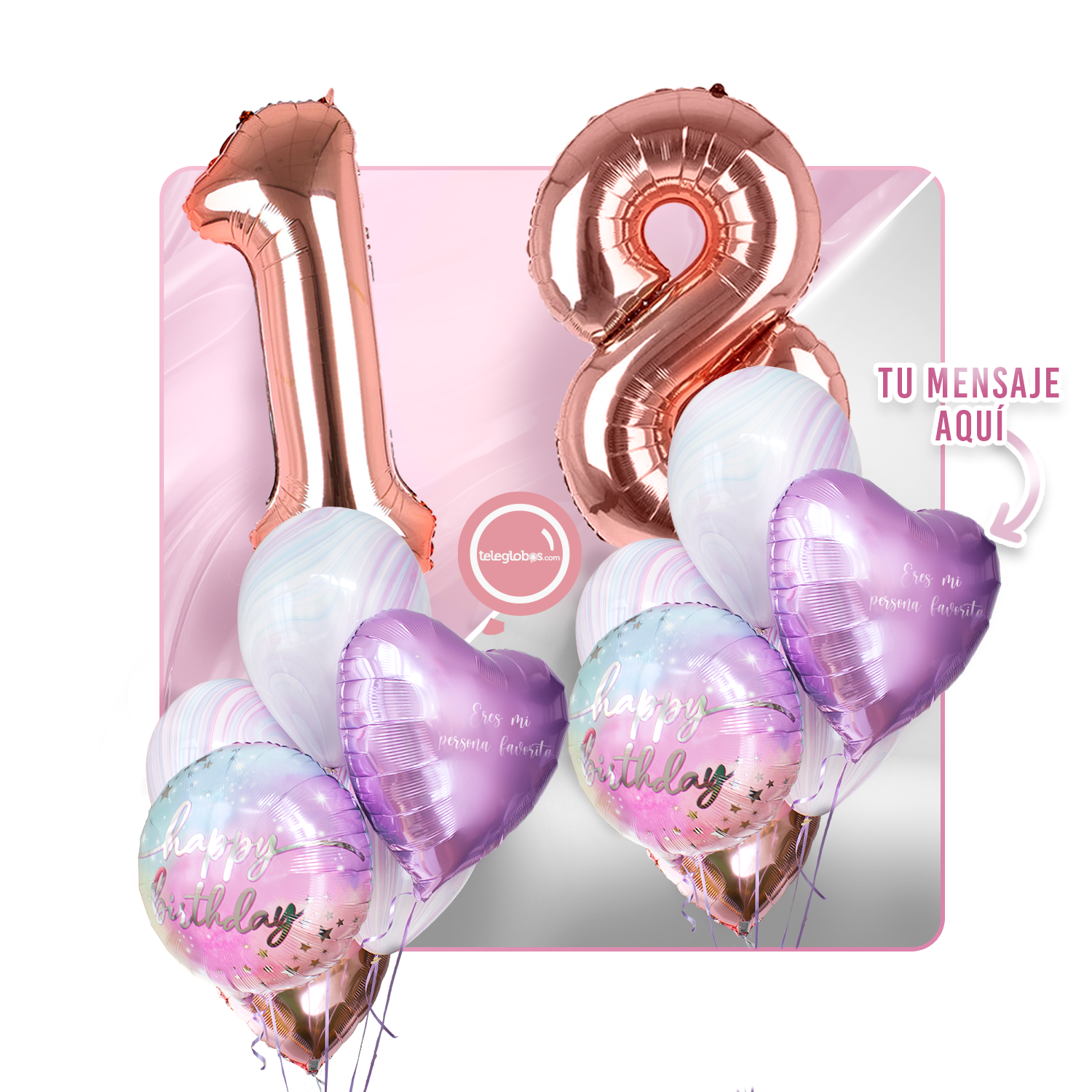 Kit Celebra -Rainbow Day- con Globos de Helio