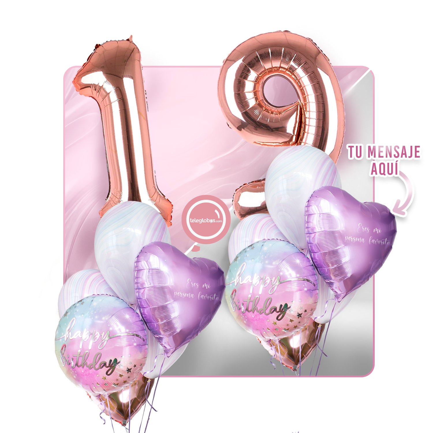 Kit Celebra -Rainbow Day- con Globos de Helio