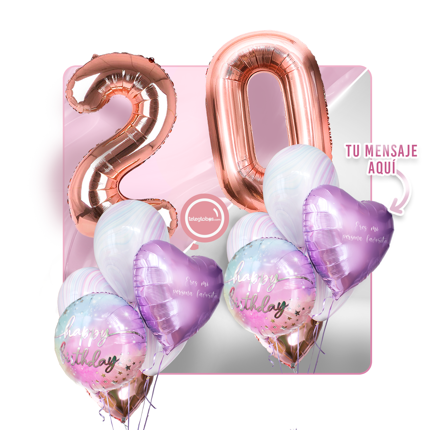 Kit Celebra -Rainbow Day- con Globos de Helio