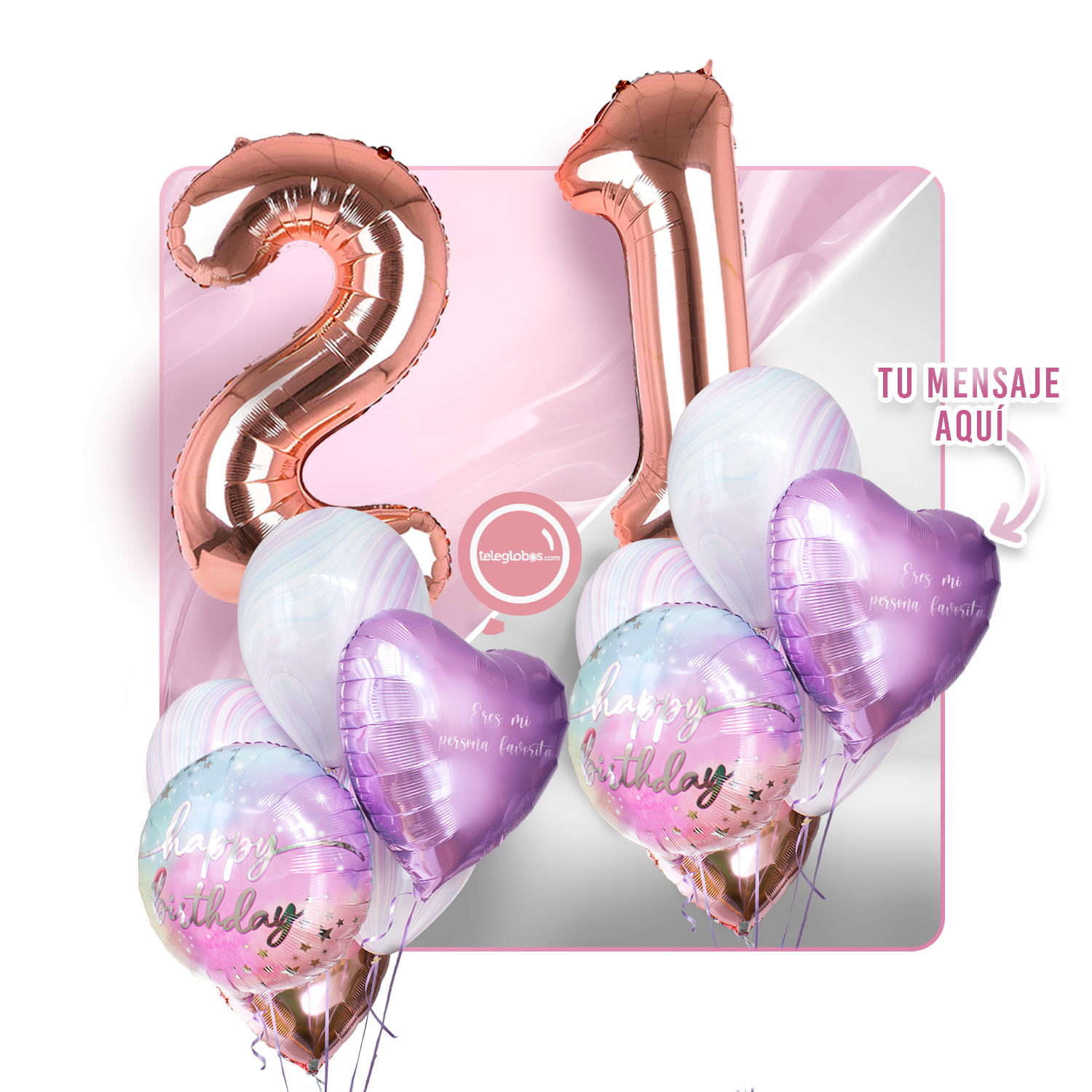 Kit Celebra -Rainbow Day- con Globos de Helio