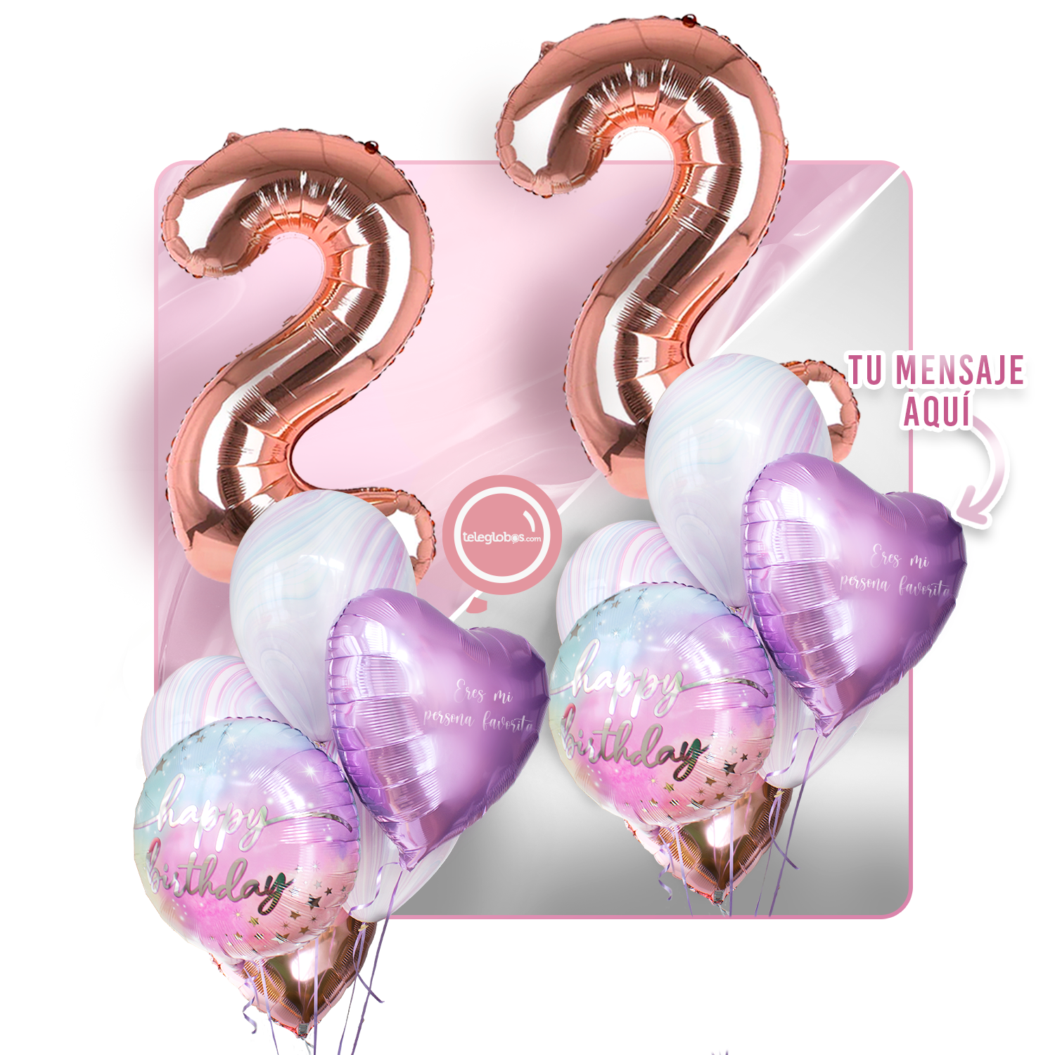 Kit Celebra -Rainbow Day- con Globos de Helio