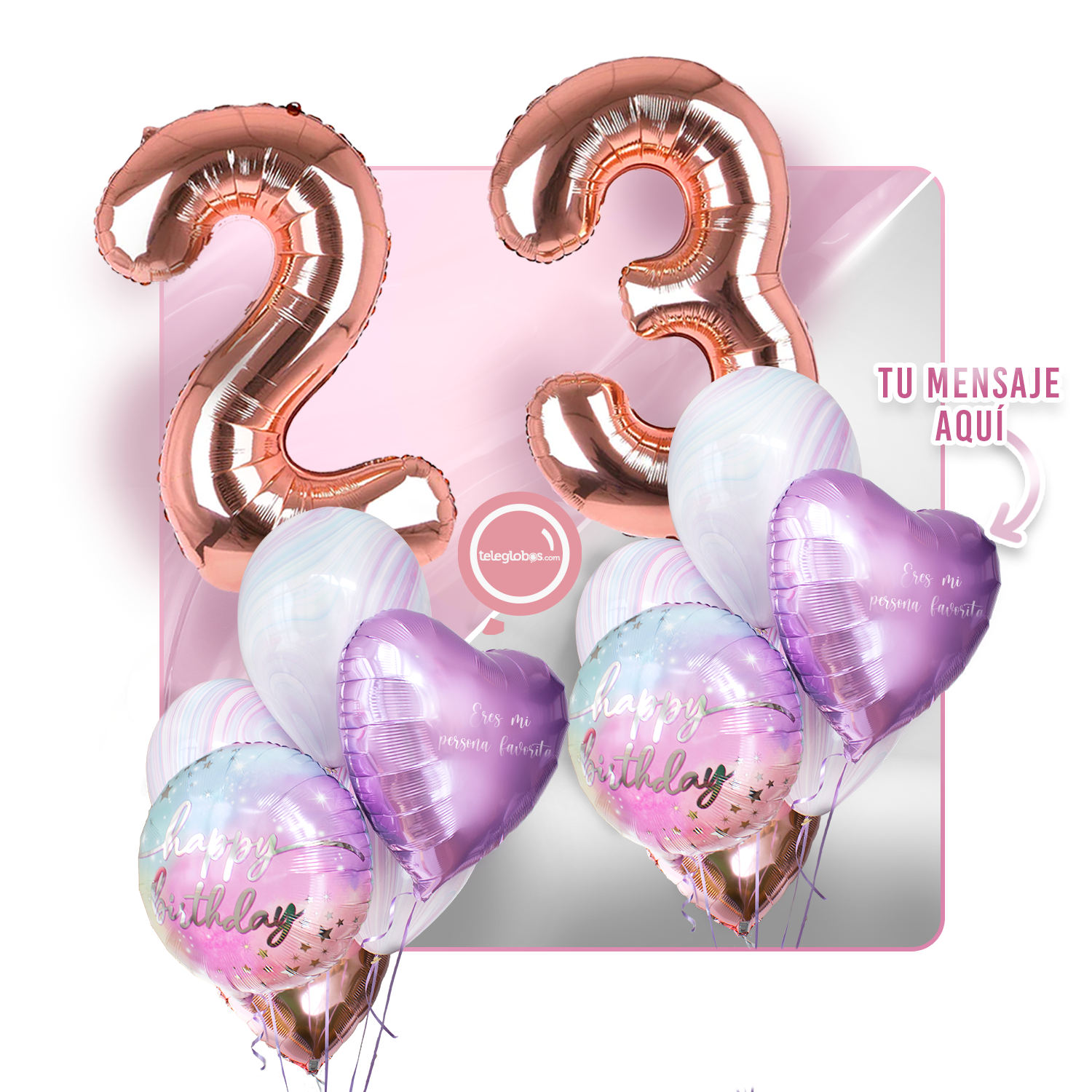 Kit Celebra -Rainbow Day- con Globos de Helio