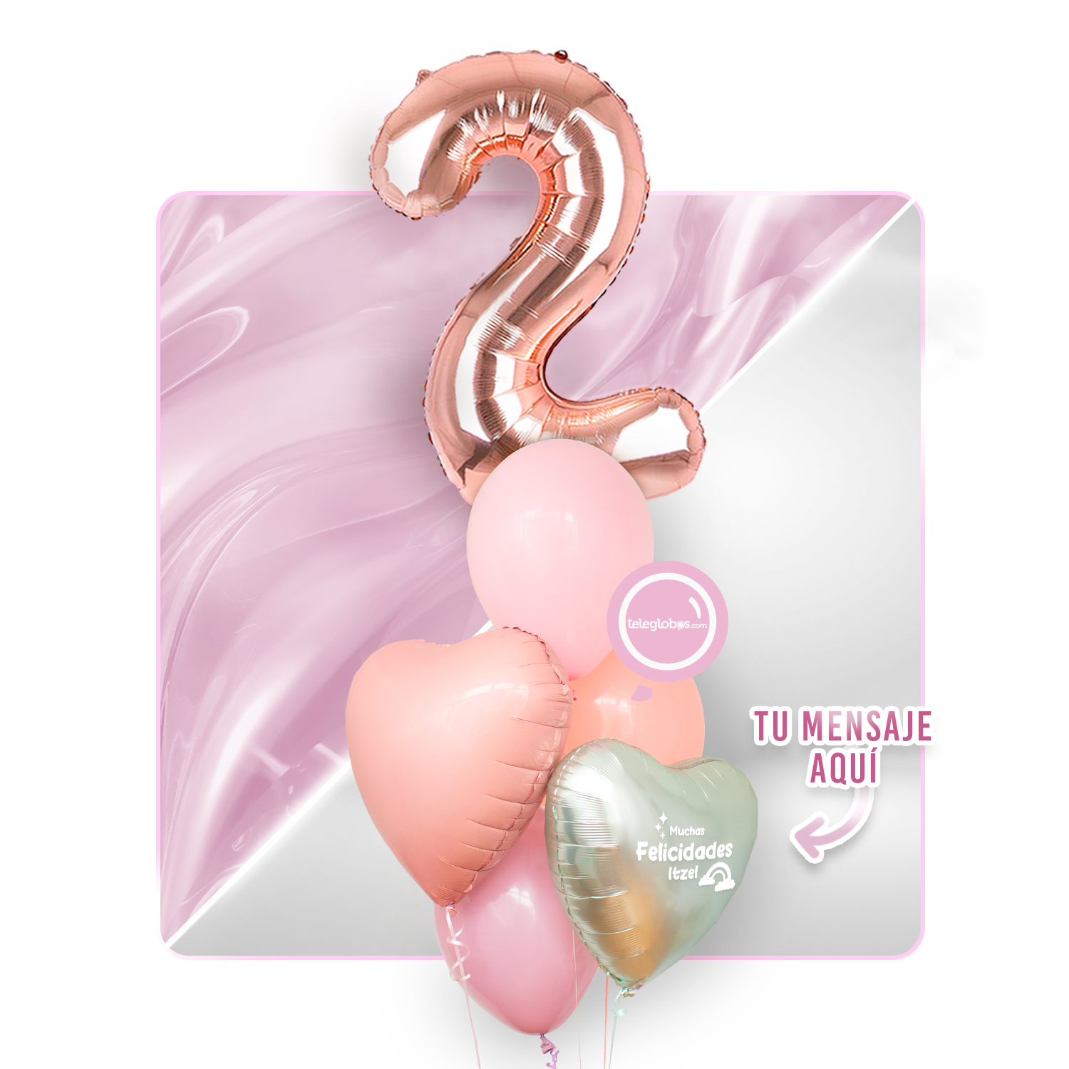 Kit Celebra -Rainbow Boho- con Globos de Helio