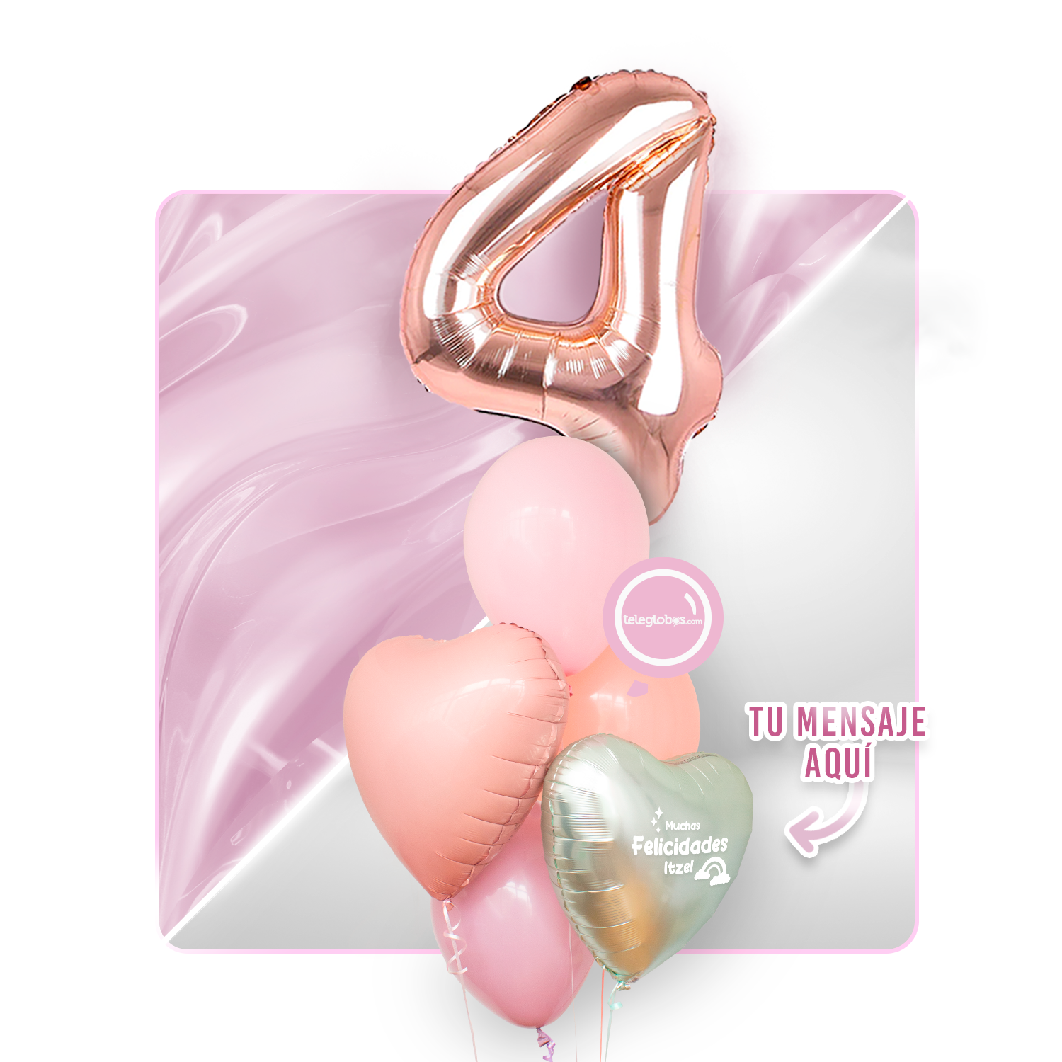 Kit Celebra -Rainbow Boho- con Globos de Helio