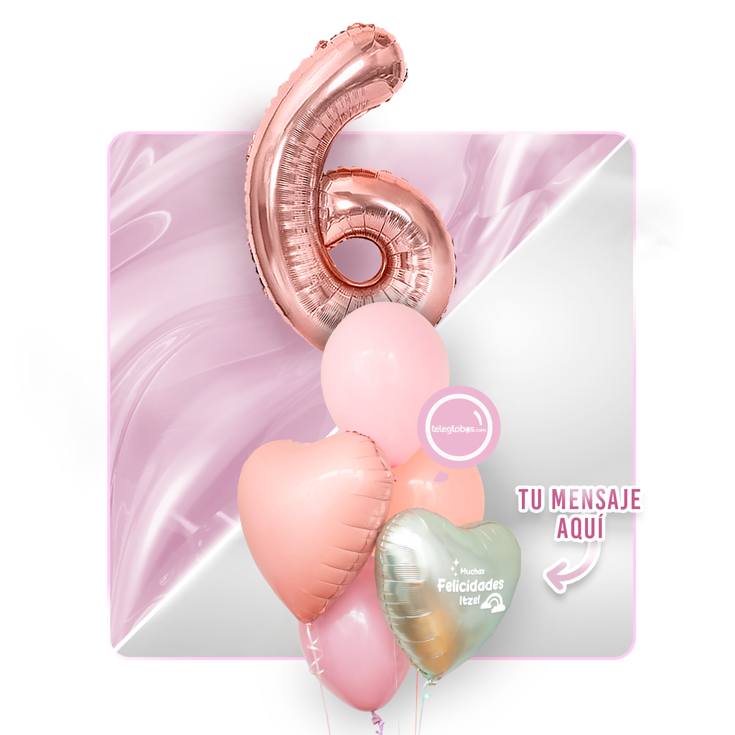 Kit Celebra -Rainbow Boho- con Globos de Helio-(Una-Torre)-6