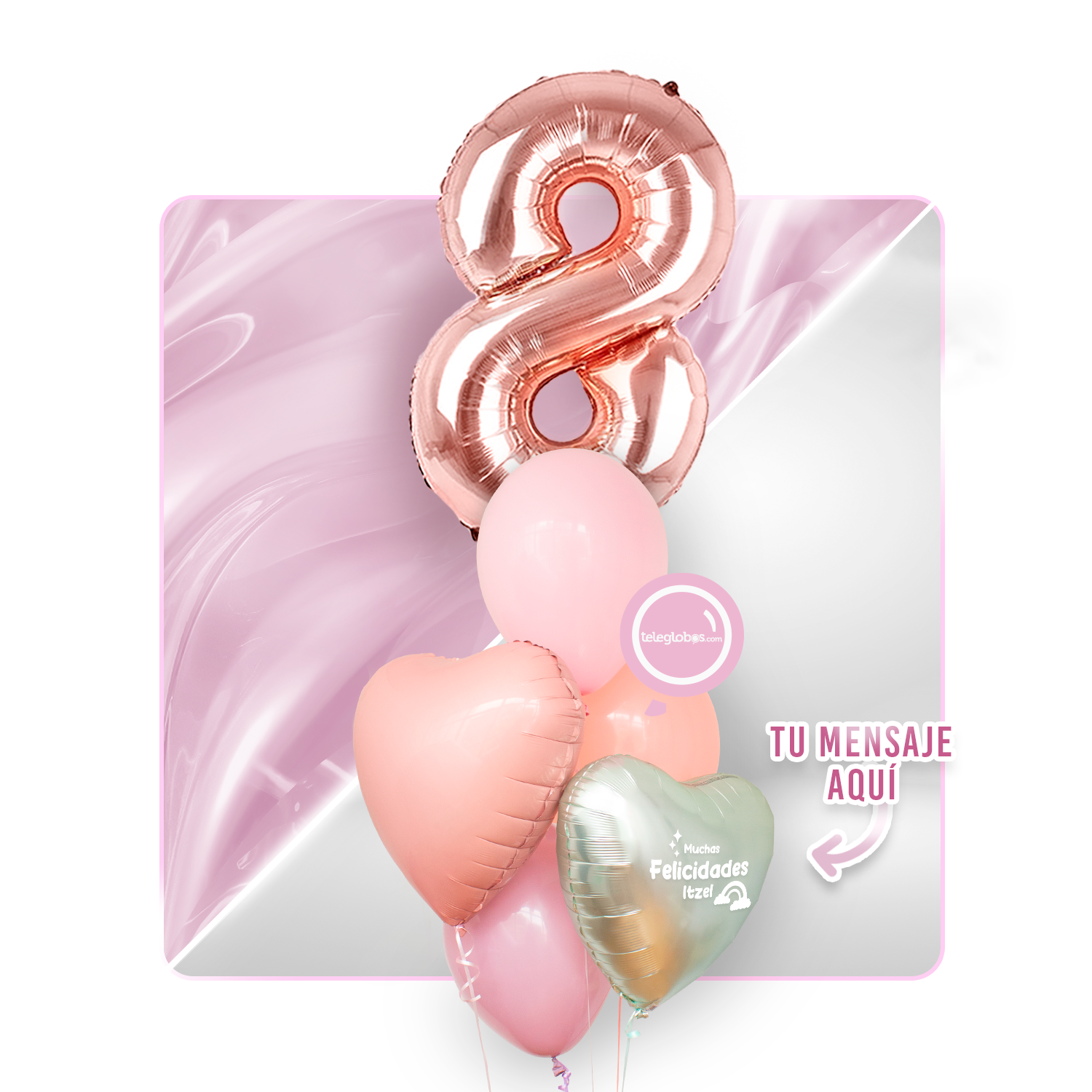 Kit Celebra -Rainbow Boho- con Globos de Helio