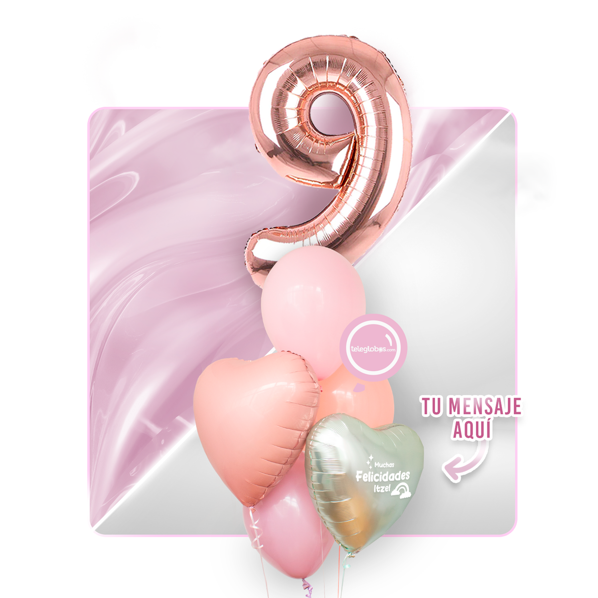 Kit Celebra -Rainbow Boho- con Globos de Helio-(Una-Torre)-9