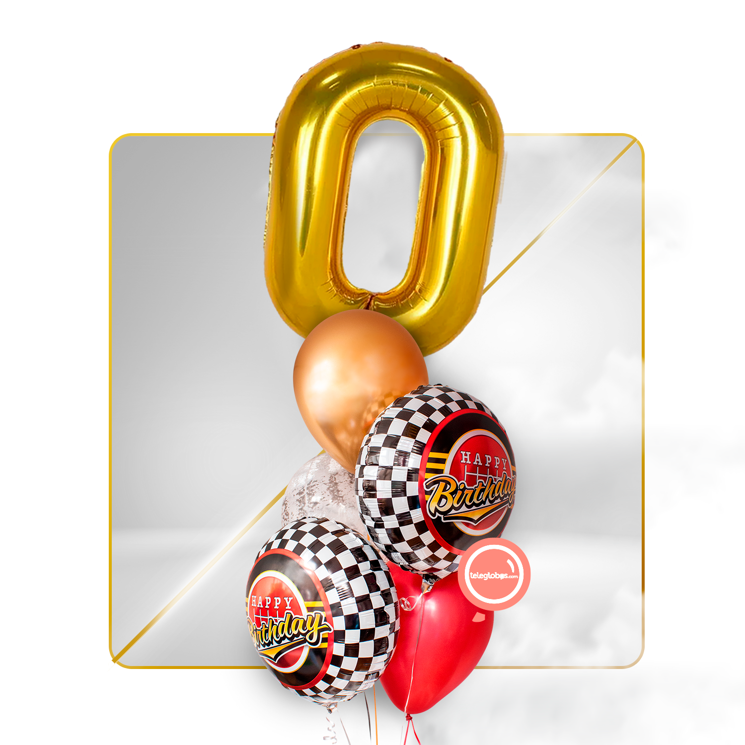 Kit Celebra -Trofeo You're the number 1- con Globos de Helio