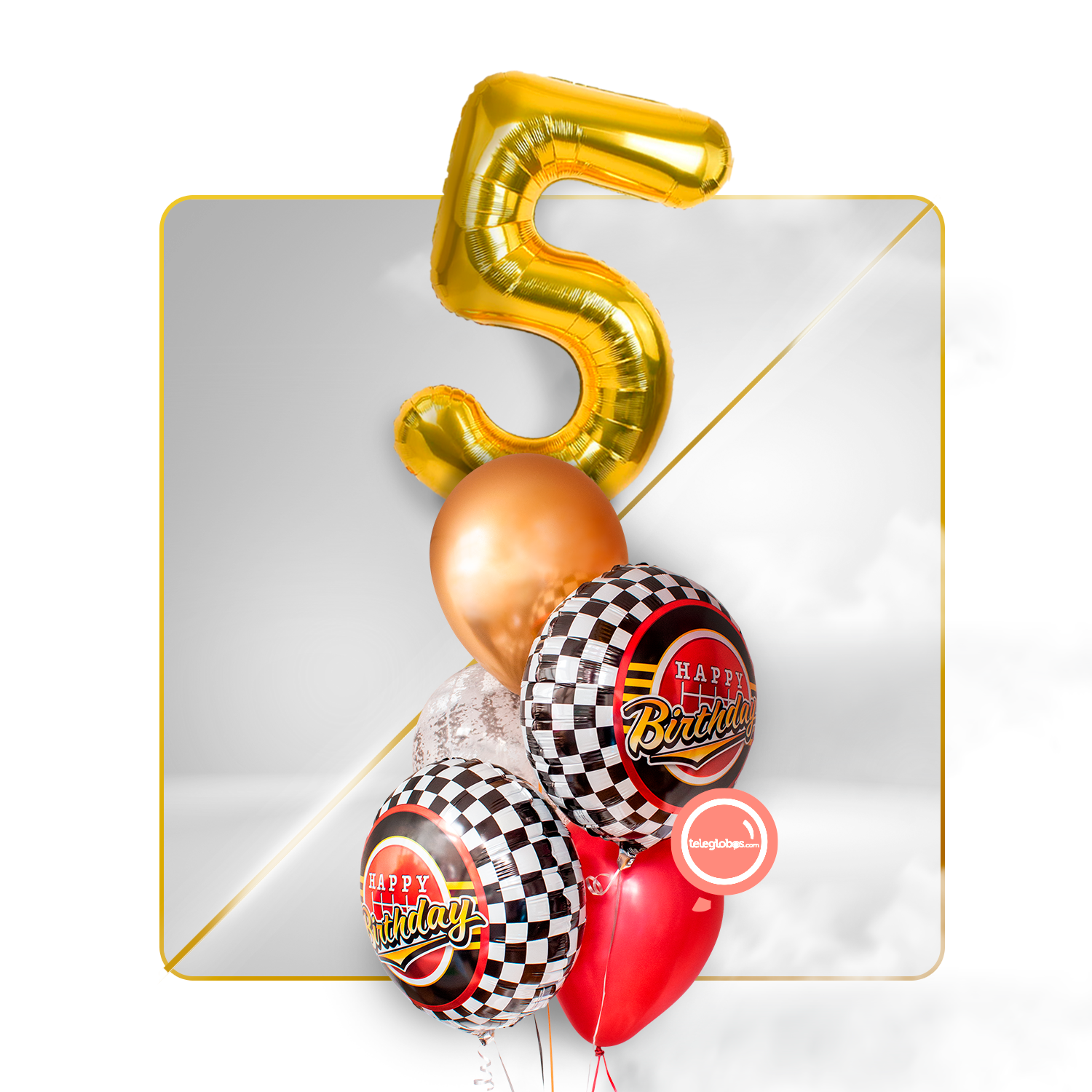 Kit Celebra -Trofeo You're the number 1- con Globos de Helio