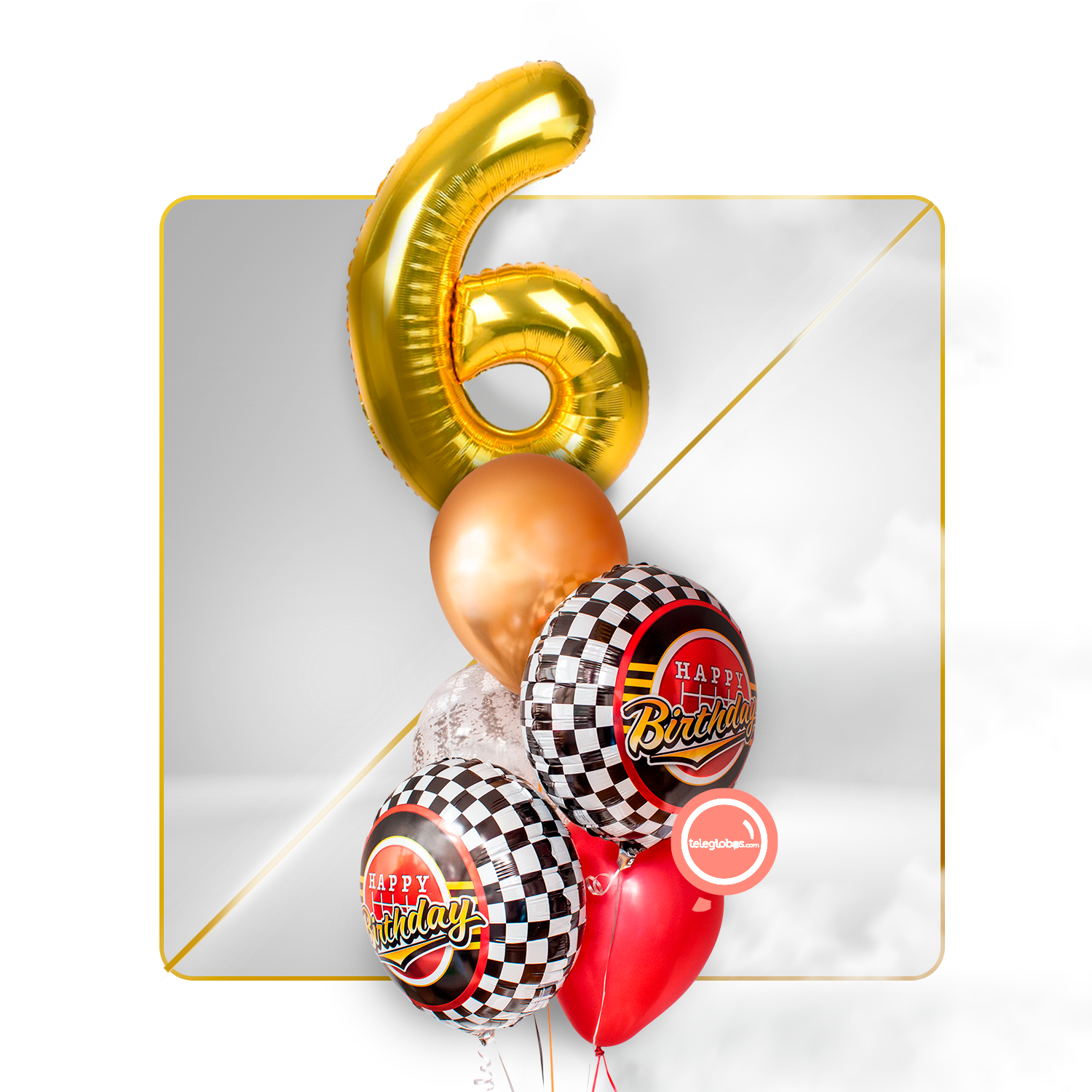 Kit Celebra -Trofeo You're the number 1- con Globos de Helio