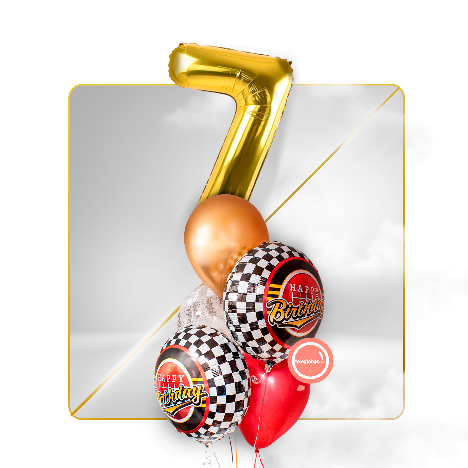 Kit Celebra -Trofeo You're the number 1- con Globos de Helio