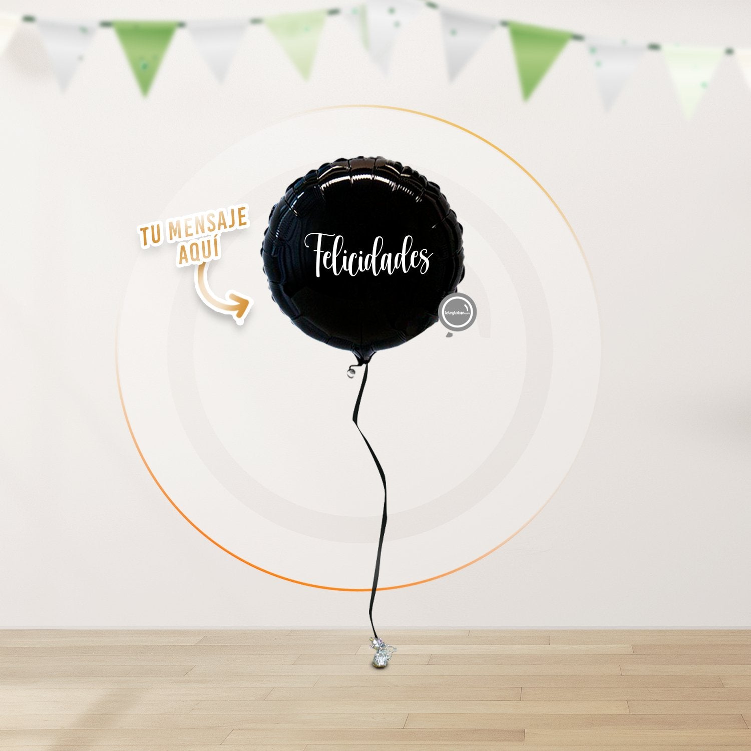 AirLoonz Botella con Racimo de 16 Globos Deluxe y Globo Personalizado
