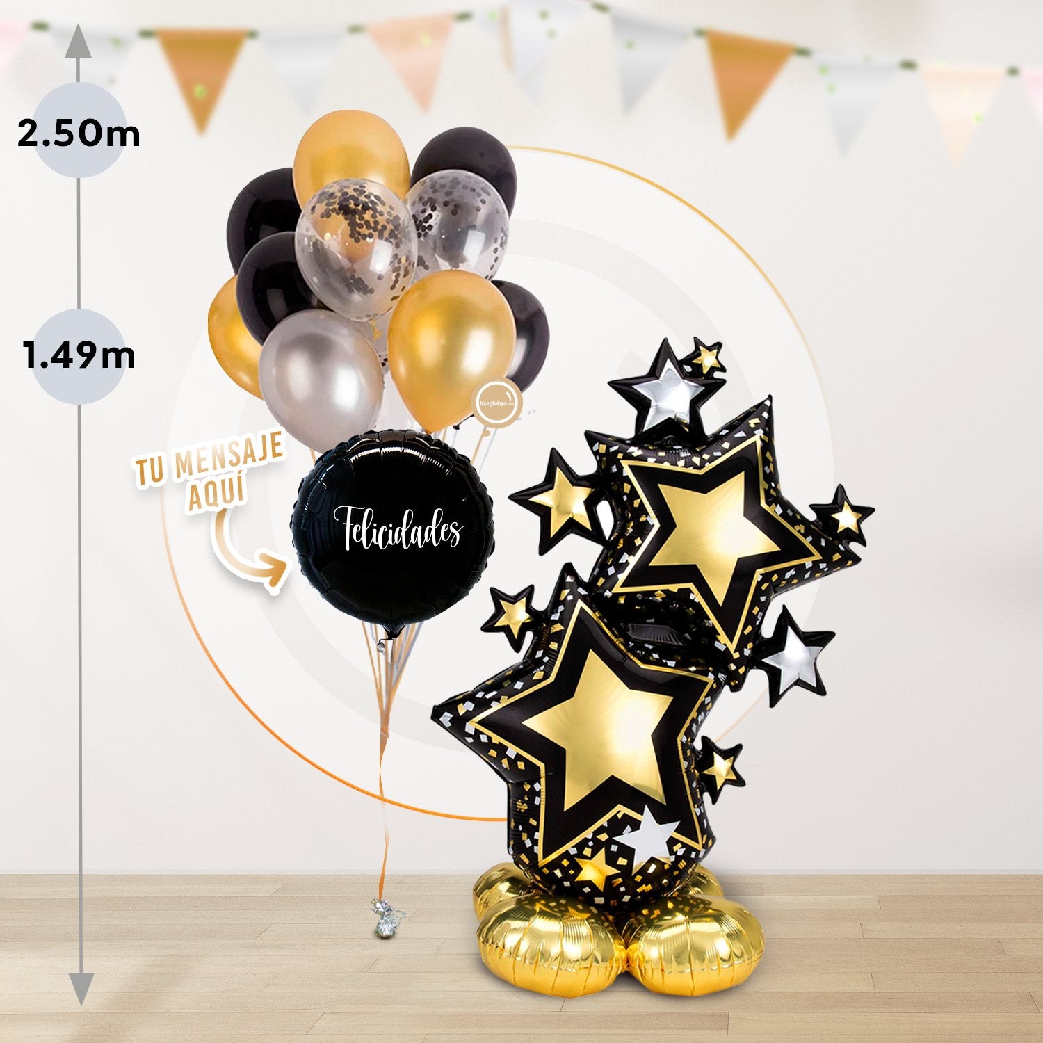 AirLoonz Estrellas Black and Gold con Bunch Personalizado