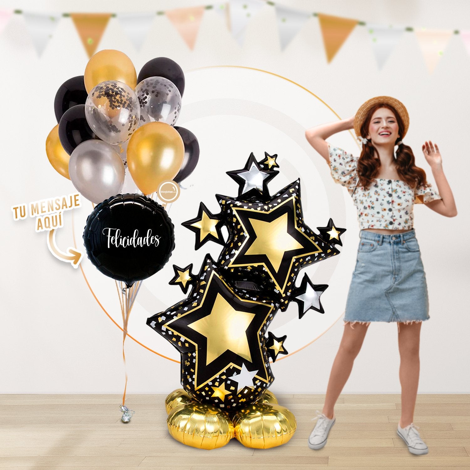 AirLoonz Estrellas Black and Gold con Bunch Personalizado