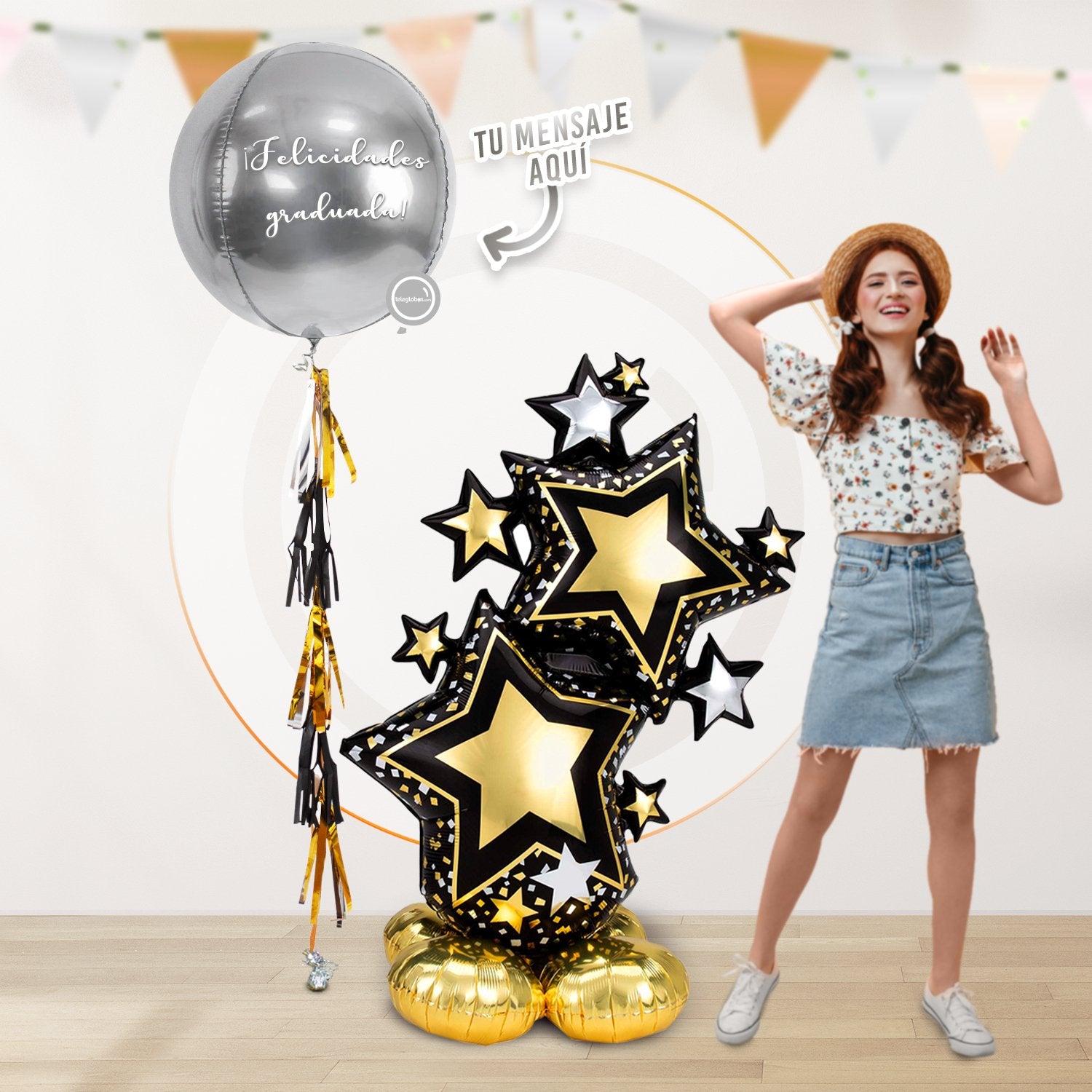 AirLoonz Estrellas Black and Gold con Bunch Personalizado