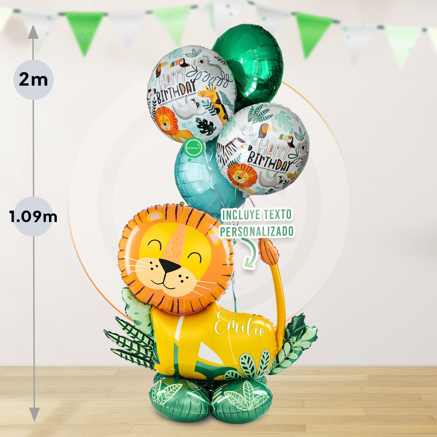 AirLoonz Get Wild Lion + Bouquet de Globos