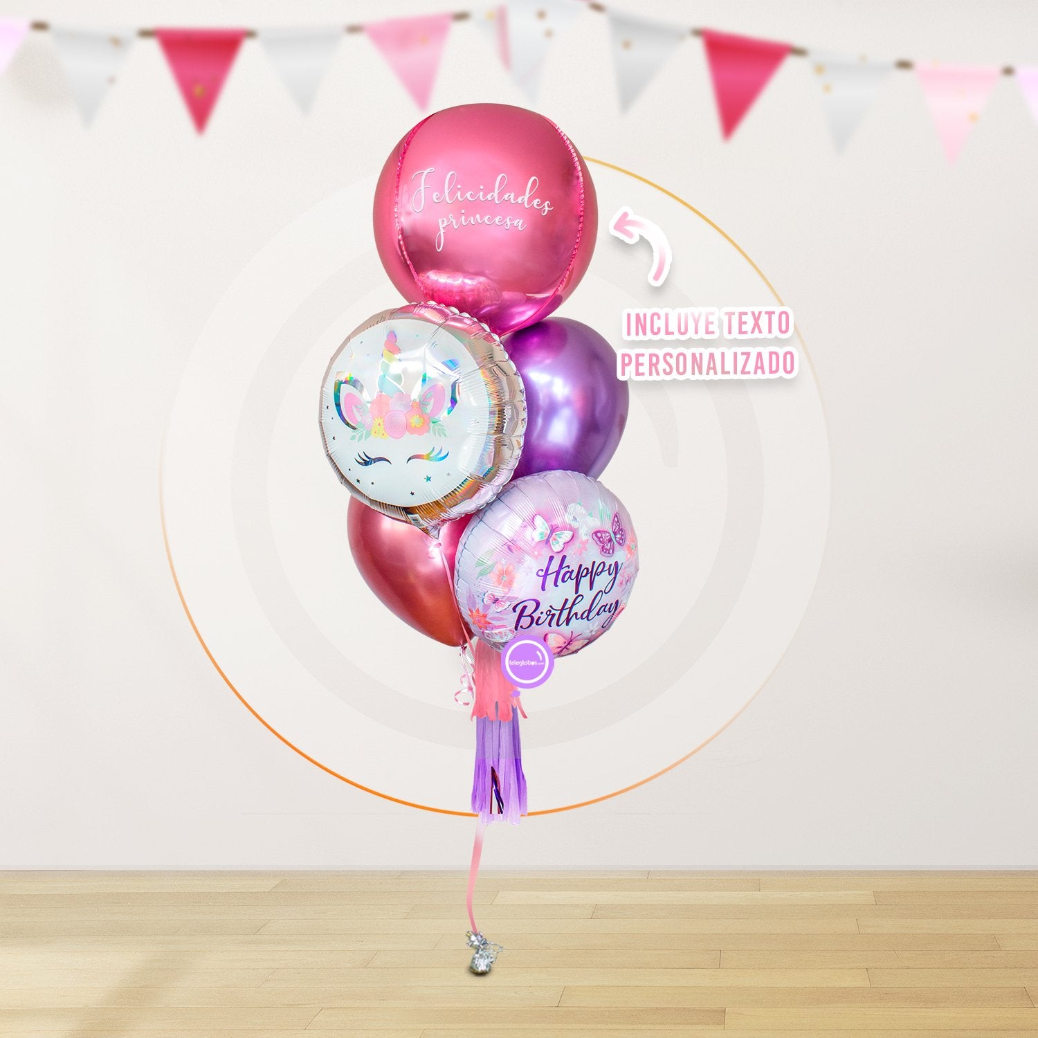 AirLoonz Unicornio + Bunch de Globos Personalizado