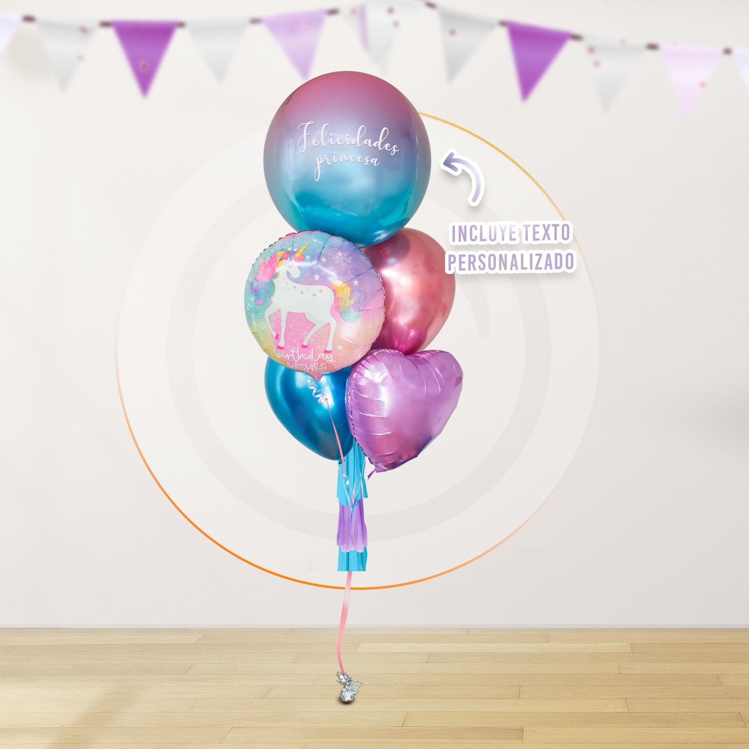 AirLoonz Unicornio + Bunch de Globos Personalizado