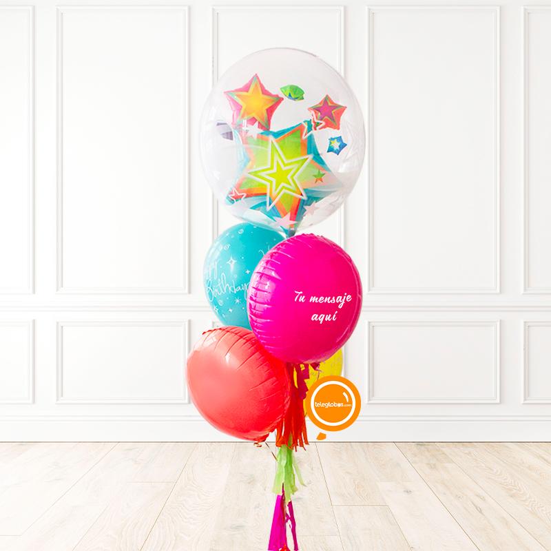 AirLoonz Unicornio con Bunch Neón Estrellas | Globos y Regalos Teleglobos.com.mx.