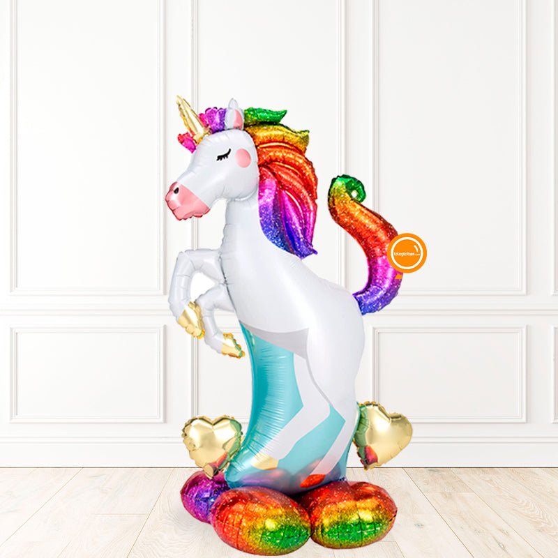 AirLoonz Unicornio con Bunch Neón Estrellas | Globos y Regalos Teleglobos.com.mx.