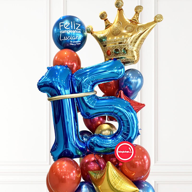 Arreglo de Globos Gigante Personalizado con Números -Caballero- | Globos y Regalos Teleglobos.com.mx.
