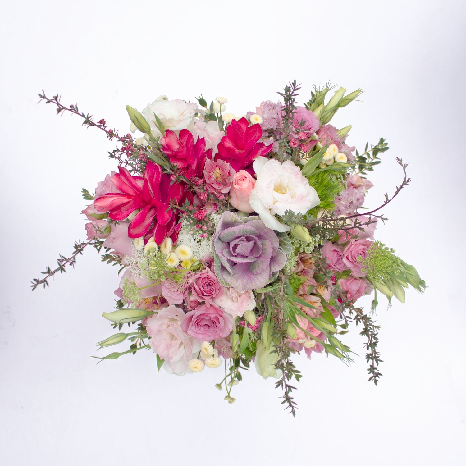 Arreglo floral de Rosas Náuticas, Rosas Hermosas, Lisianthus Rosado y Alstromelia Rosa -GI020-