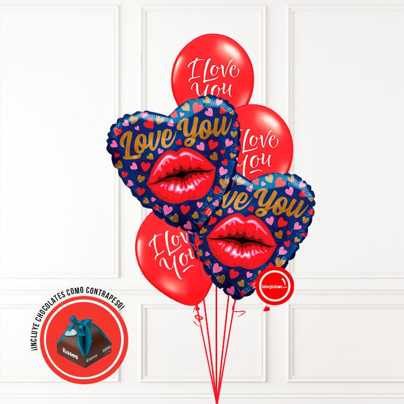 Bouquet de Globos Amor 32 | Globos y Regalos Teleglobos.com.mx.