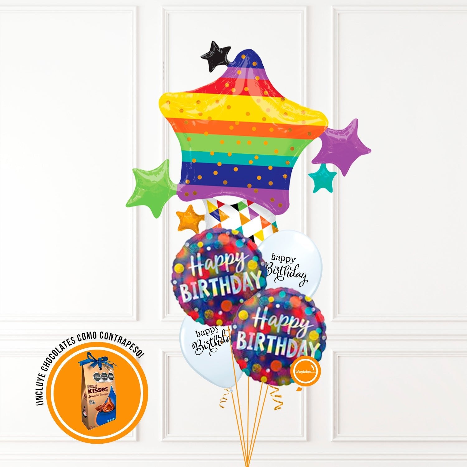 Bouquet de Globos Cumpleaños 171 -Estrella- | Globos y Regalos Teleglobos.com.mx.