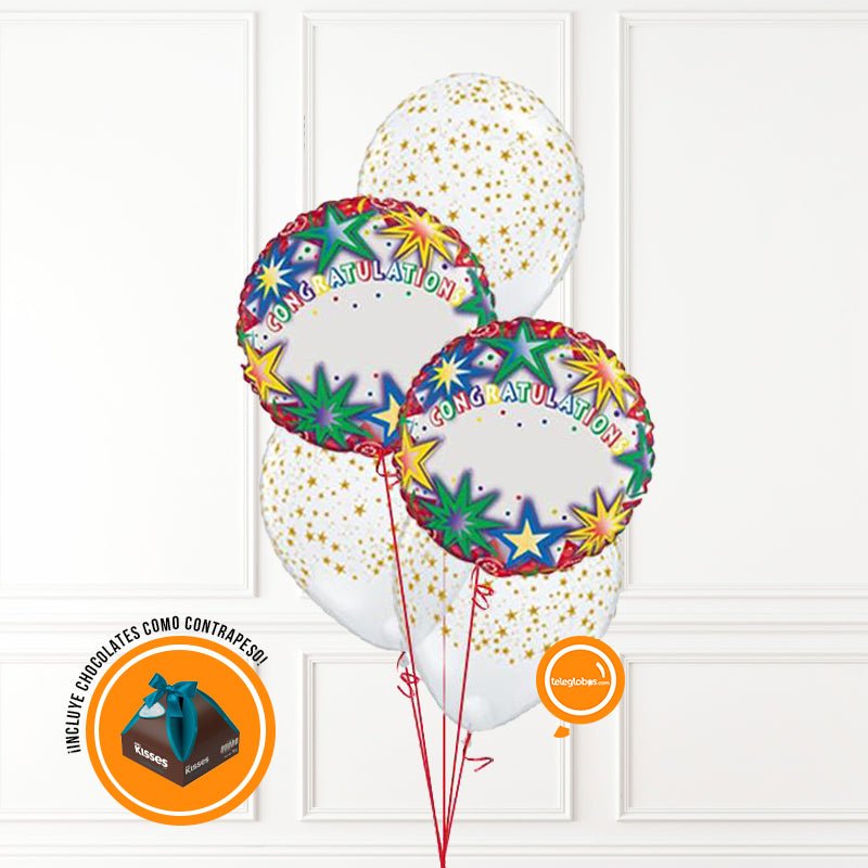 Bouquet de Globos Cumpleaños 187 -Personalizable- | Globos y Regalos Teleglobos.com.mx.