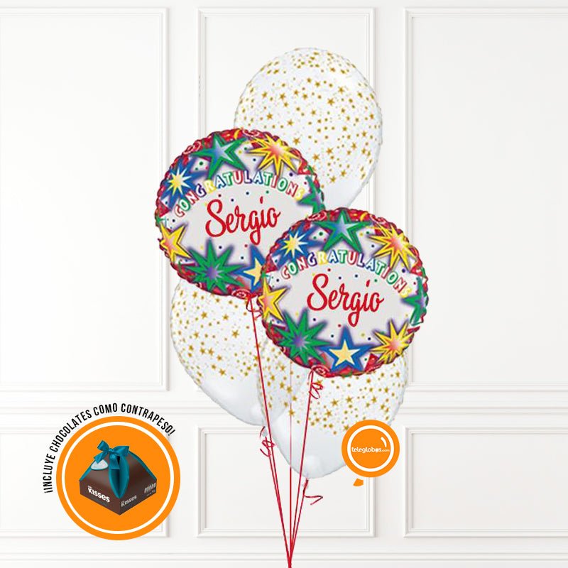 Bouquet de Globos Cumpleaños 187 -Personalizable- | Globos y Regalos Teleglobos.com.mx.