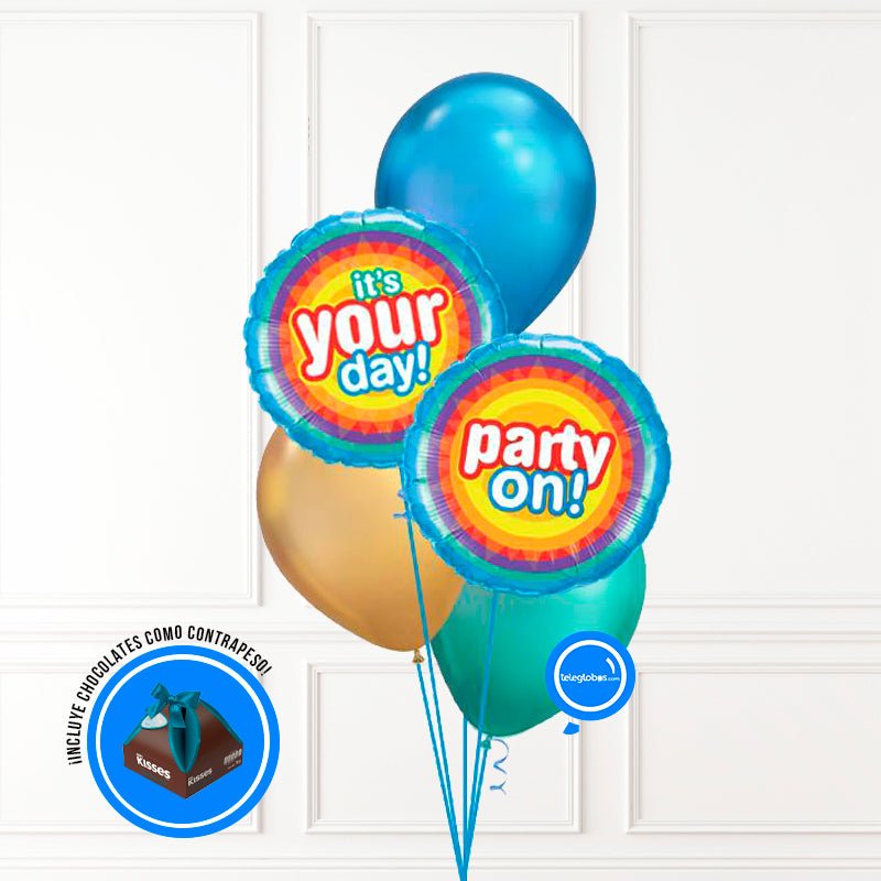 Bouquet de Globos Cumpleaños 199 | Globos y Regalos Teleglobos.com.mx.