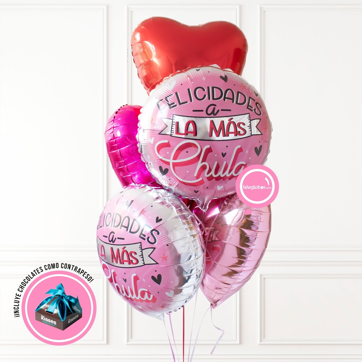 Bouquet de Globos Felicidades BC238 | Globos y Regalos Teleglobos.com.mx.