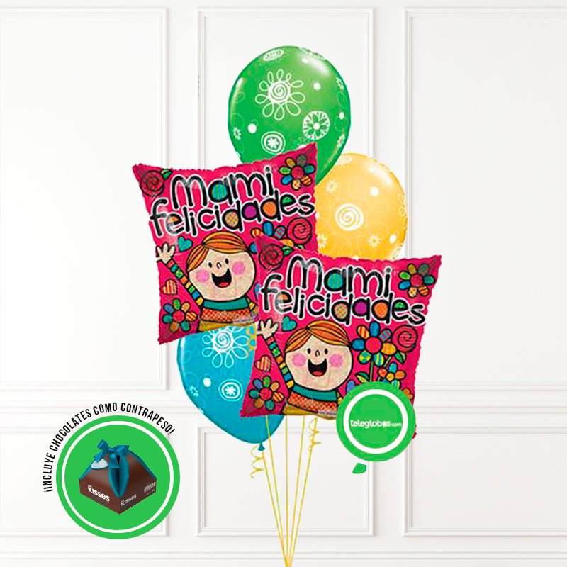 Bouquet de Globos Mamá 6 | Globos y Regalos Teleglobos.com.mx.