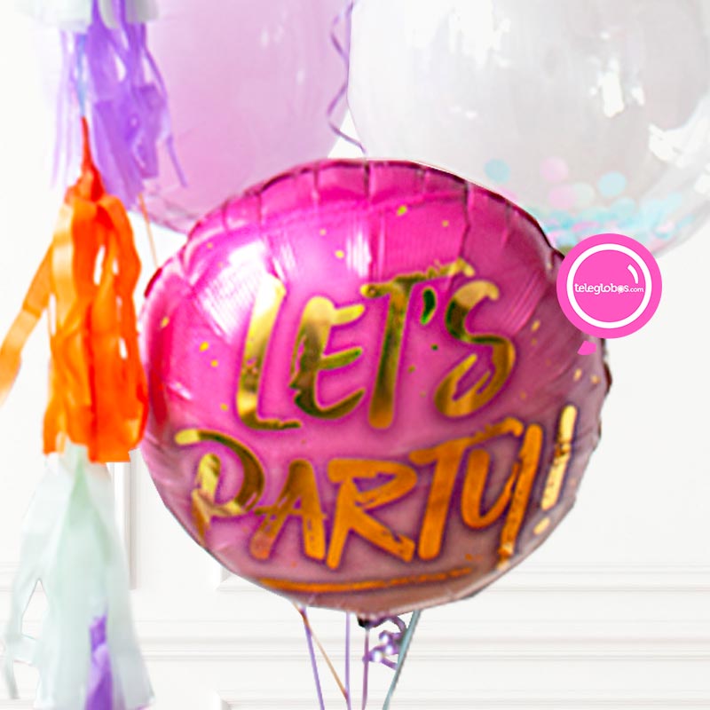 Bunch de globos con helio Burbuja personalizada -Dona- | Globos y Regalos Teleglobos.com.mx.