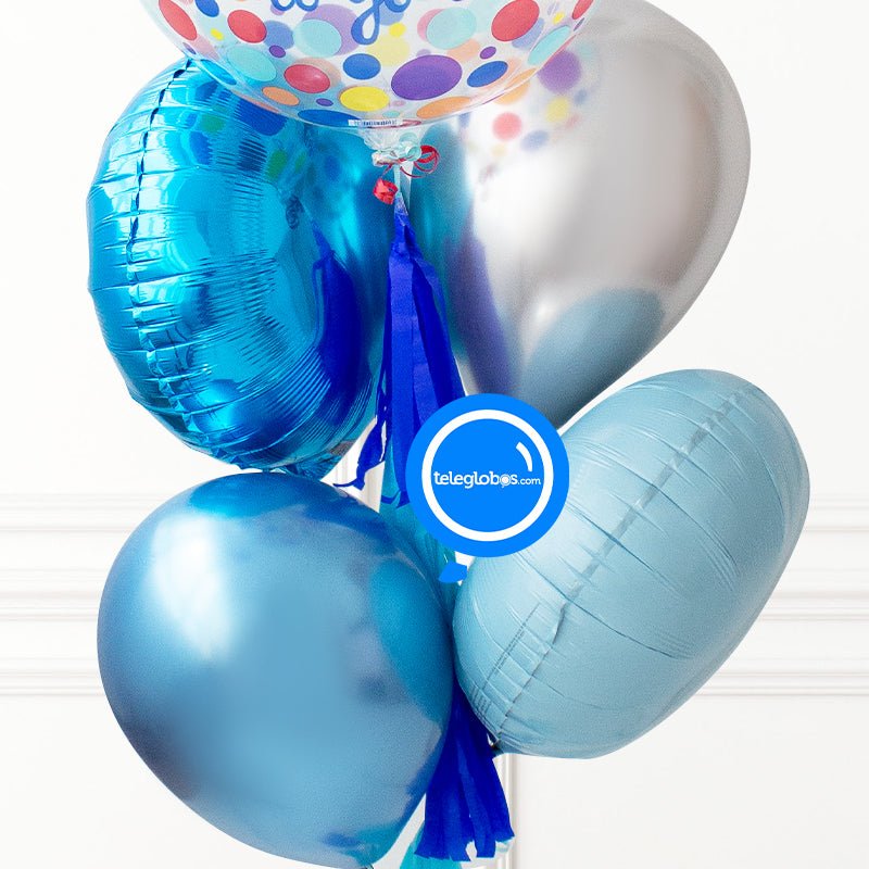 Bunch de globos con helio personalizado y Orbz Impreso (Lunares) | Globos y Regalos Teleglobos.com.mx.