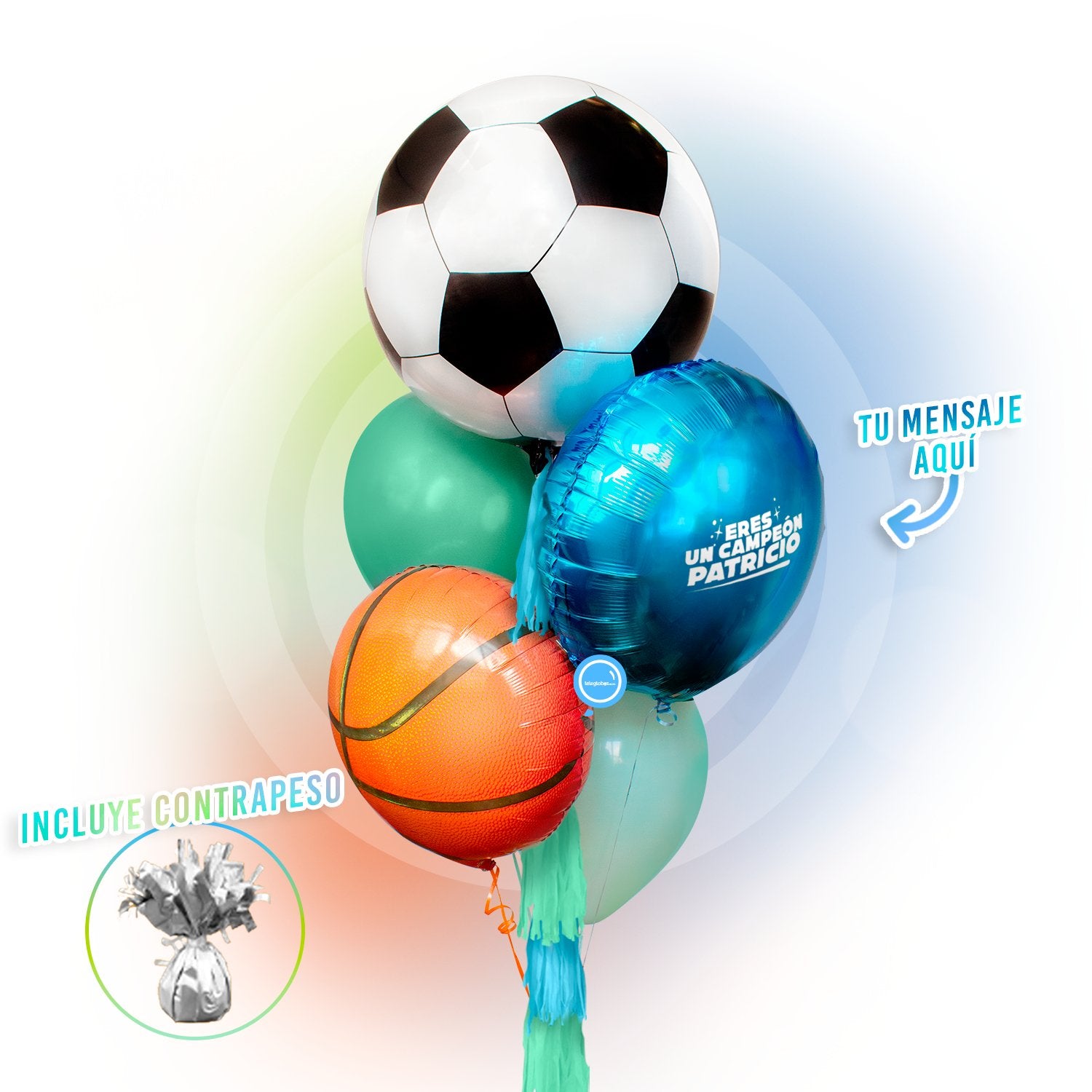 Bunch de Globos Inflados con Helio -Championship Game-