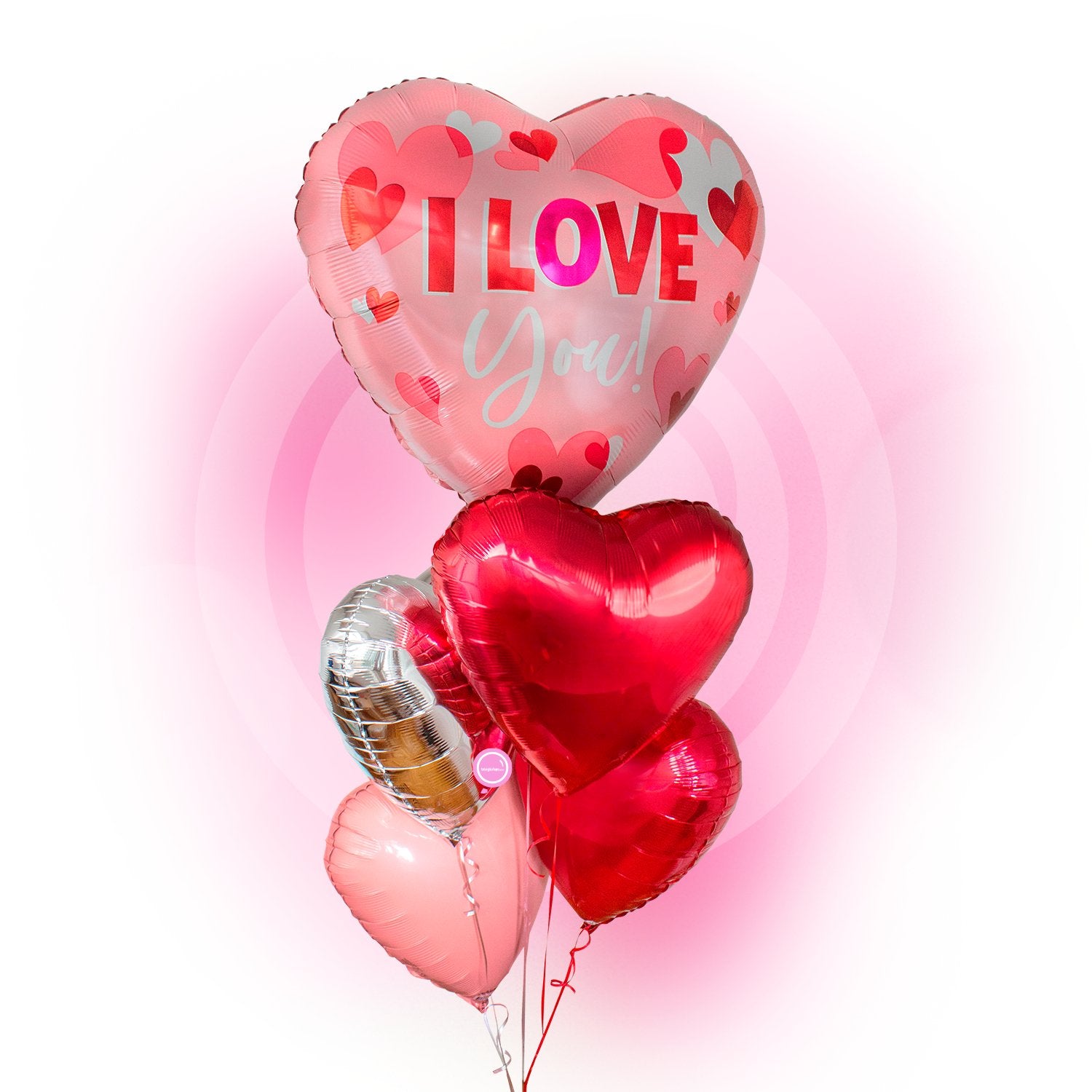 Bunch de Globos Inflados con Helio -I Love You-