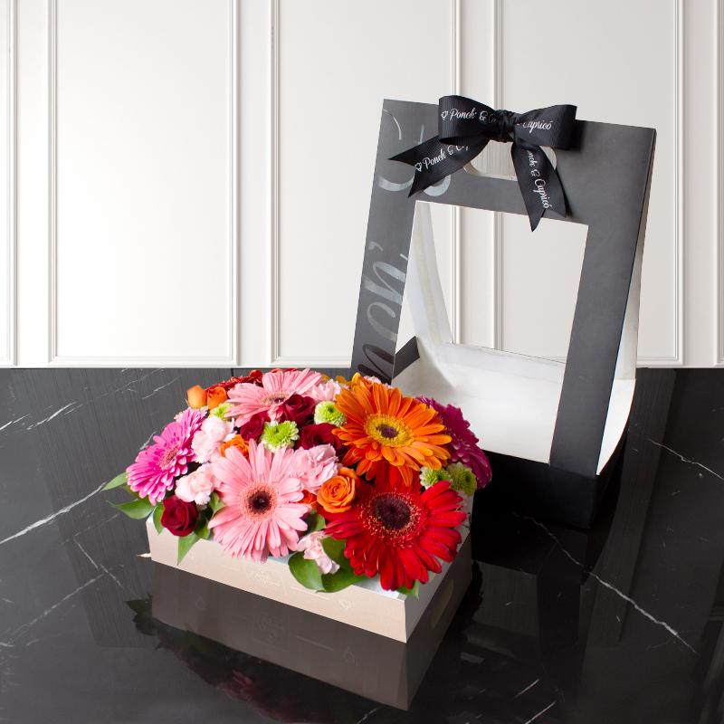 Canasta de Gerberas y Mini Rosas -PCAN016- | Globos y Regalos Teleglobos.com.mx.