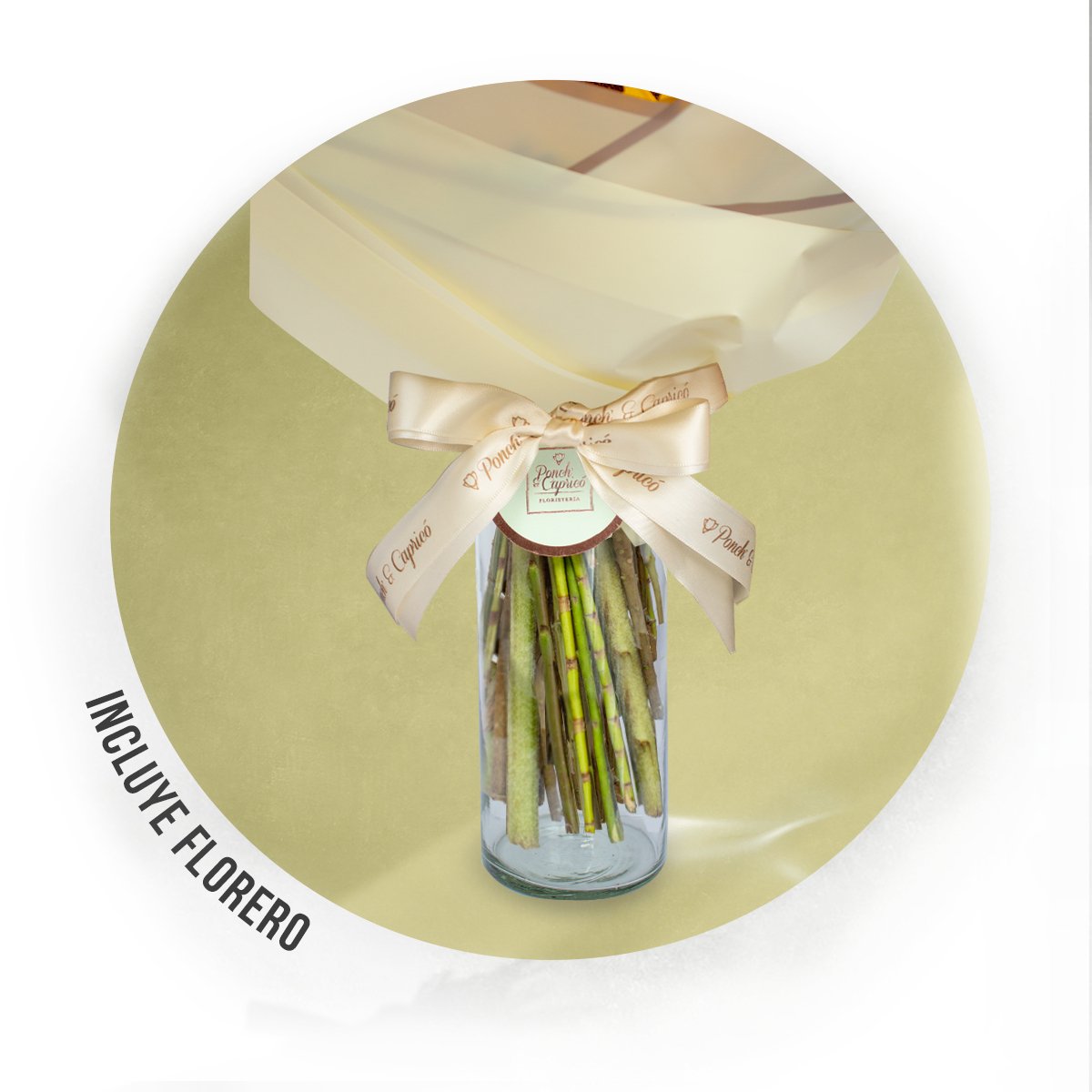 Girasoles, Rosas Amarillas, Leather y Escabiosa -ALA008-