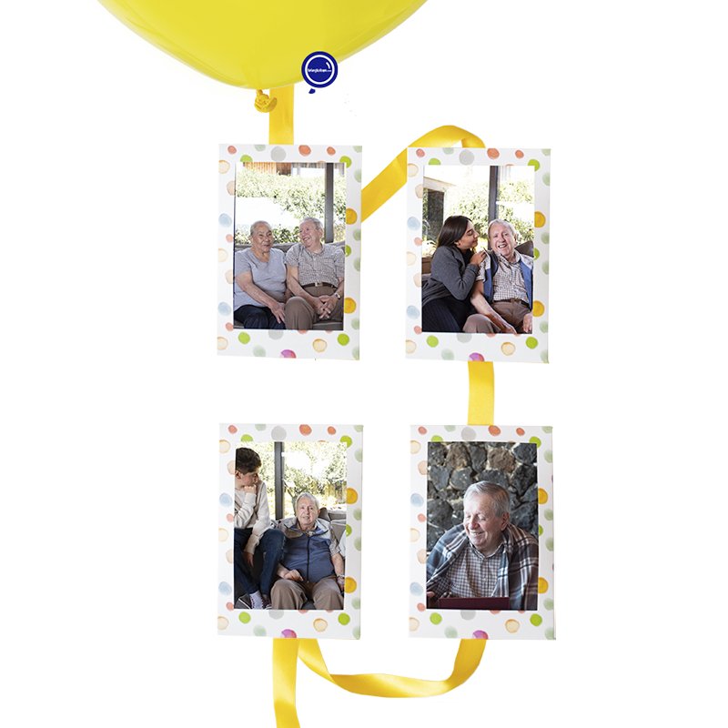 Globo Amarillo 24" personalizado + 4 Fotos | Globos y Regalos Teleglobos.com.mx.