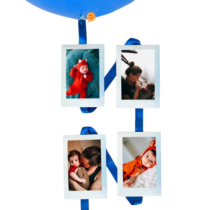 Globo Azul Rey 24" personalizado + 4 Fotos | Globos y Regalos Teleglobos.com.mx.