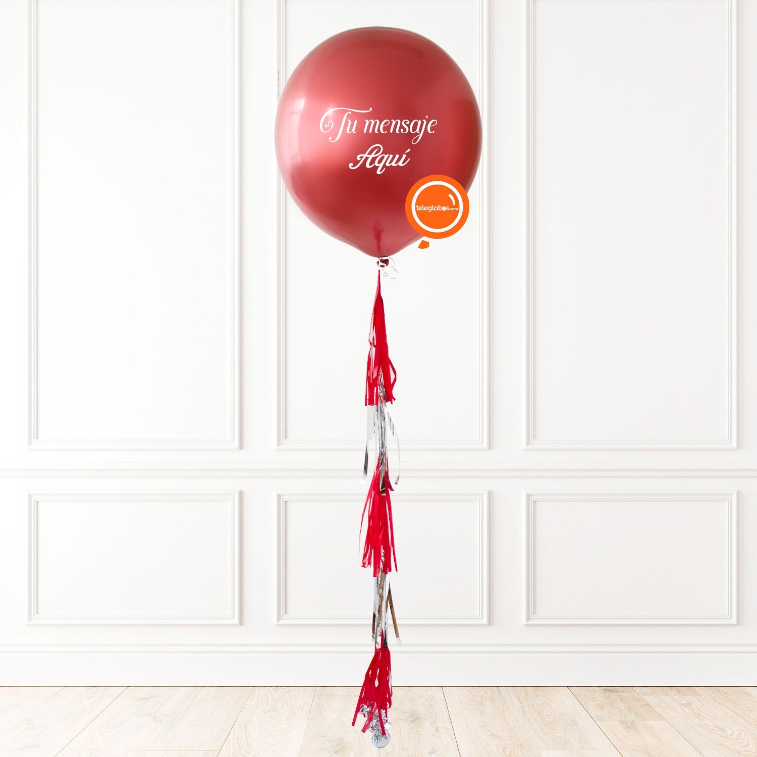 Globo cromado de 24"de látex Rojo Personalizado | Globos y Regalos Teleglobos.com.mx.