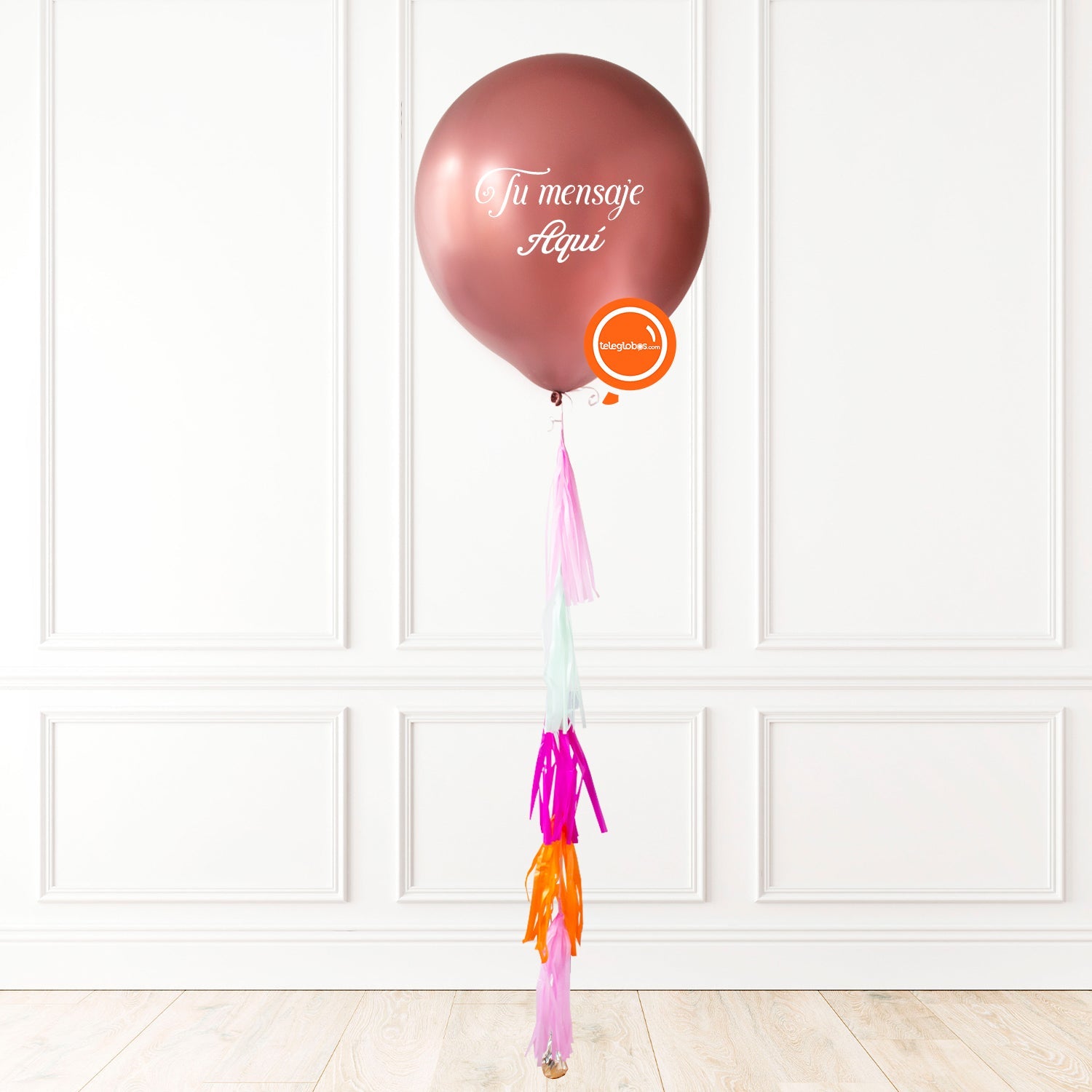 Globo cromado de 24"de látex Rose Gold Personalizado | Globos y Regalos Teleglobos.com.mx.