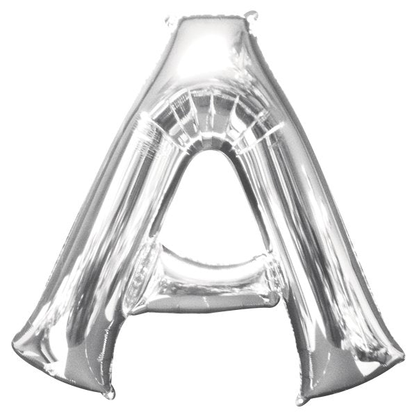 Globo INFLADO Metálico 34" Letra A Plata | Globos y Regalos Teleglobos.com.mx.