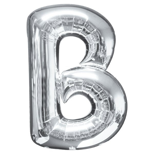 Globo INFLADO Metálico 34" Letra B Plata | Globos y Regalos Teleglobos.com.mx.
