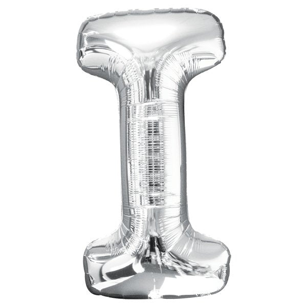 Globo INFLADO Metálico 34" Letra I Plata | Globos y Regalos Teleglobos.com.mx.