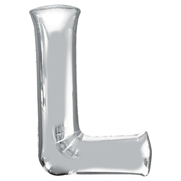 Globo INFLADO Metálico 34" Letra L Plata | Globos y Regalos Teleglobos.com.mx.