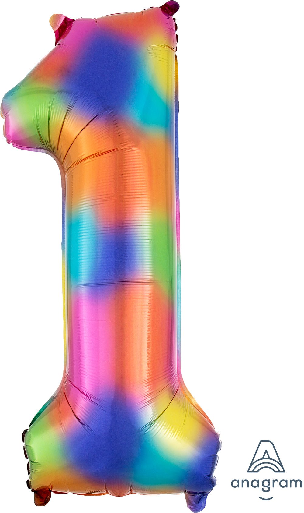 Globo INFLADO Metálico 34" Número 1 Multicolor | Globos y Regalos Teleglobos.com.mx.