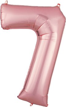 Globo INFLADO Metálico 34" Número 7 Rose Gold | Globos y Regalos Teleglobos.com.mx.